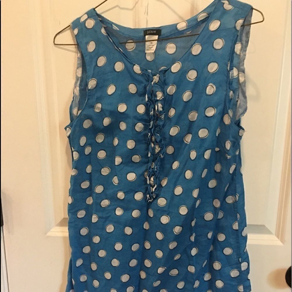 J.Crew XS thin swimsuit coverup polka dot dress